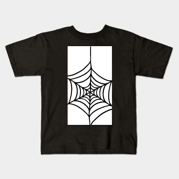 White and Black Spider Web Kids T-Shirt by UndrDesertMoons